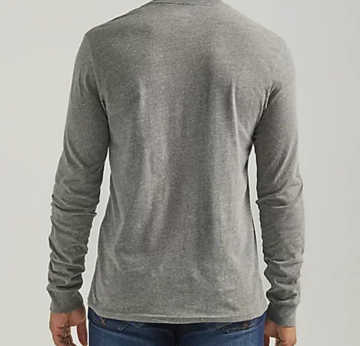 112339600- Wrangler Men’s LS Tee- Graphite Heather