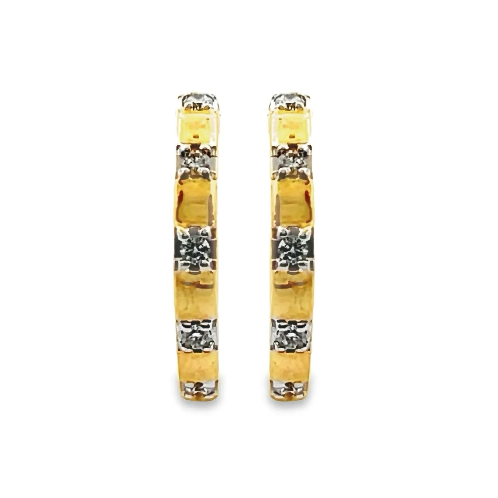 14k Gold Dainty Diamond Huggie