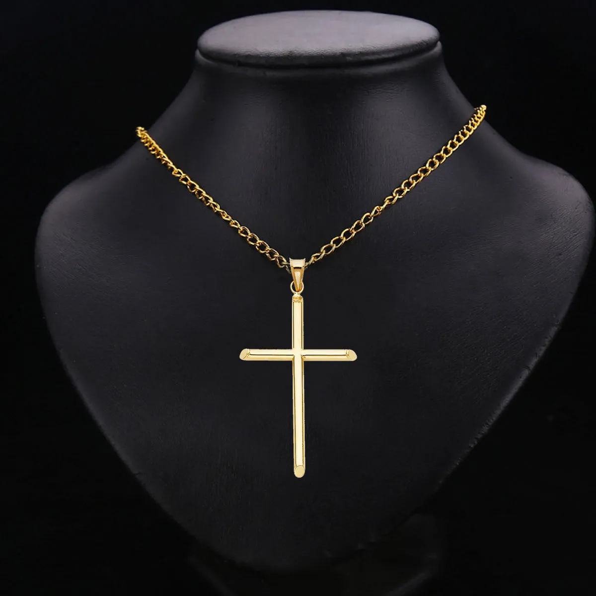 14K Yellow Gold Classic Cross Religious Pendant