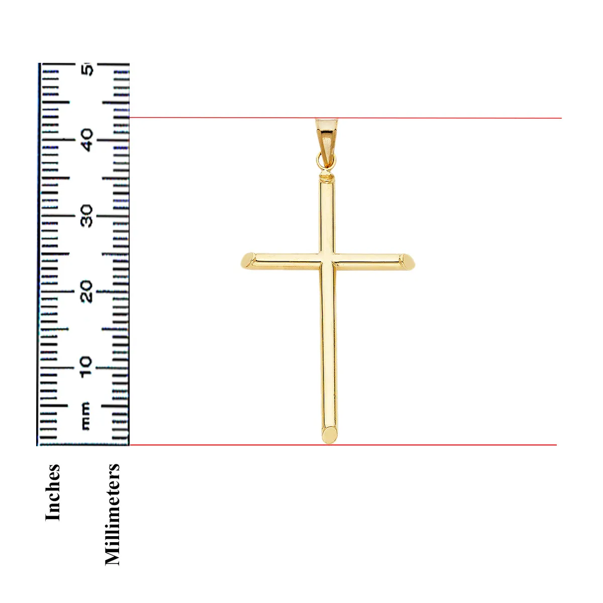 14K Yellow Gold Classic Cross Religious Pendant