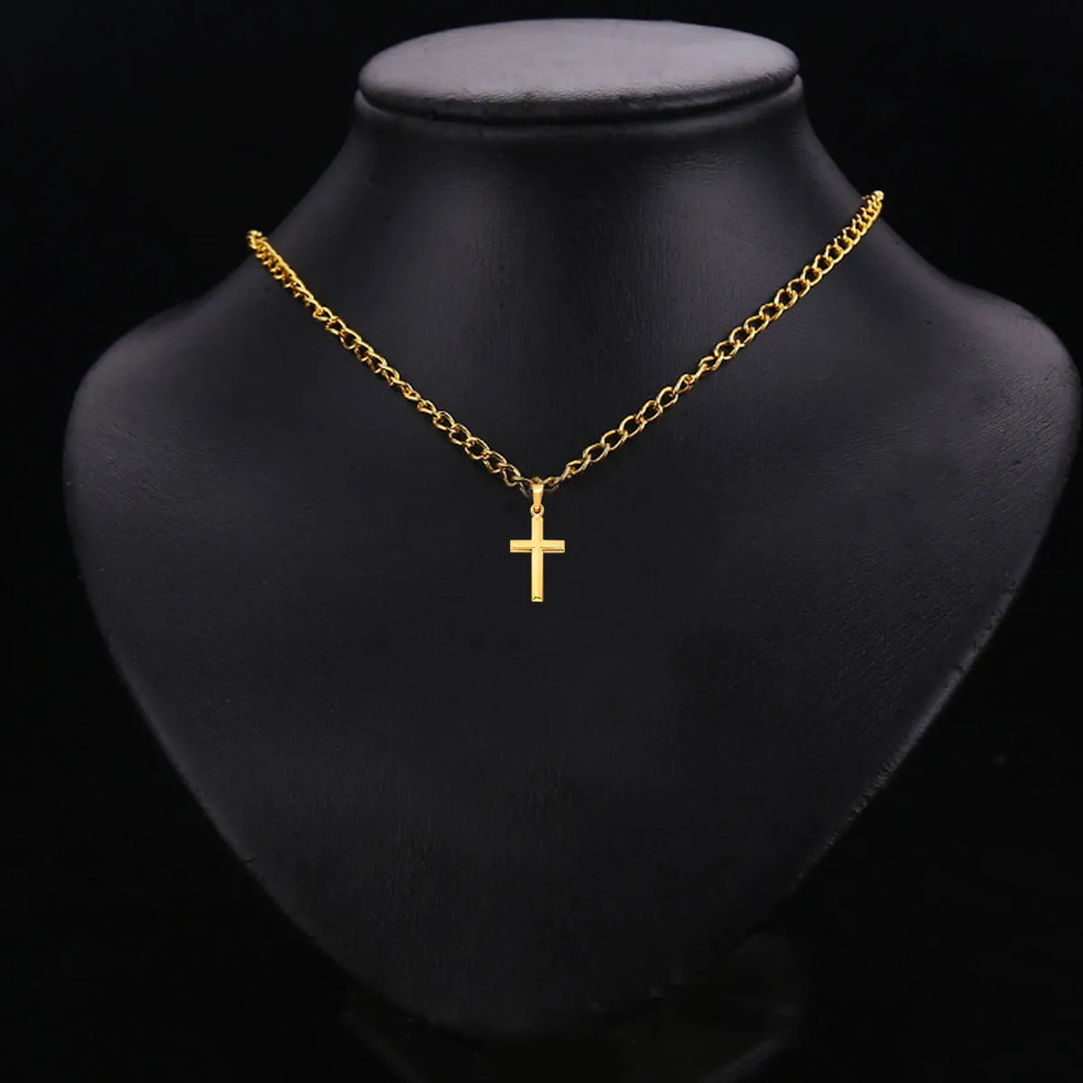 14K Yellow Gold Cross Religious Pendant