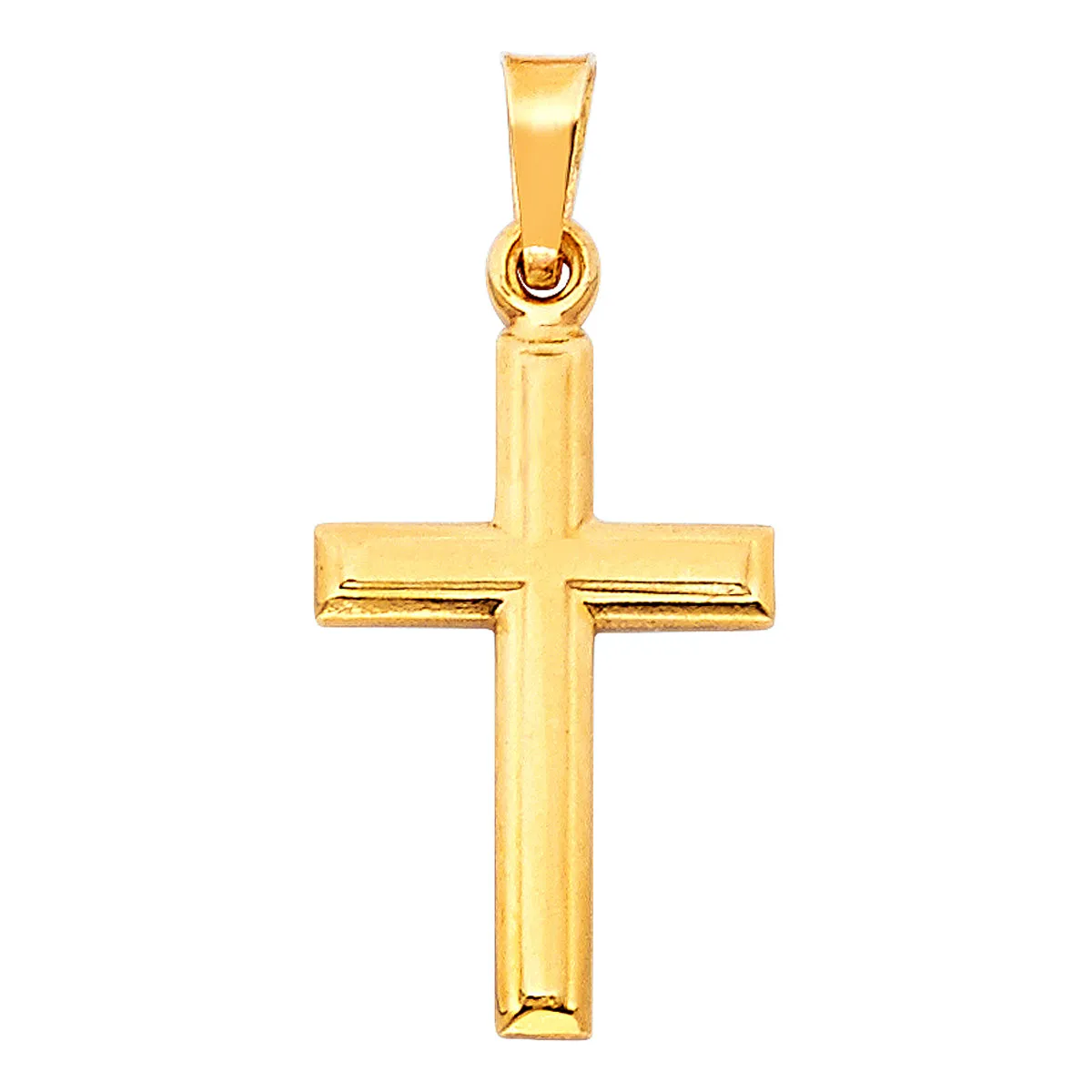 14K Yellow Gold Cross Religious Pendant