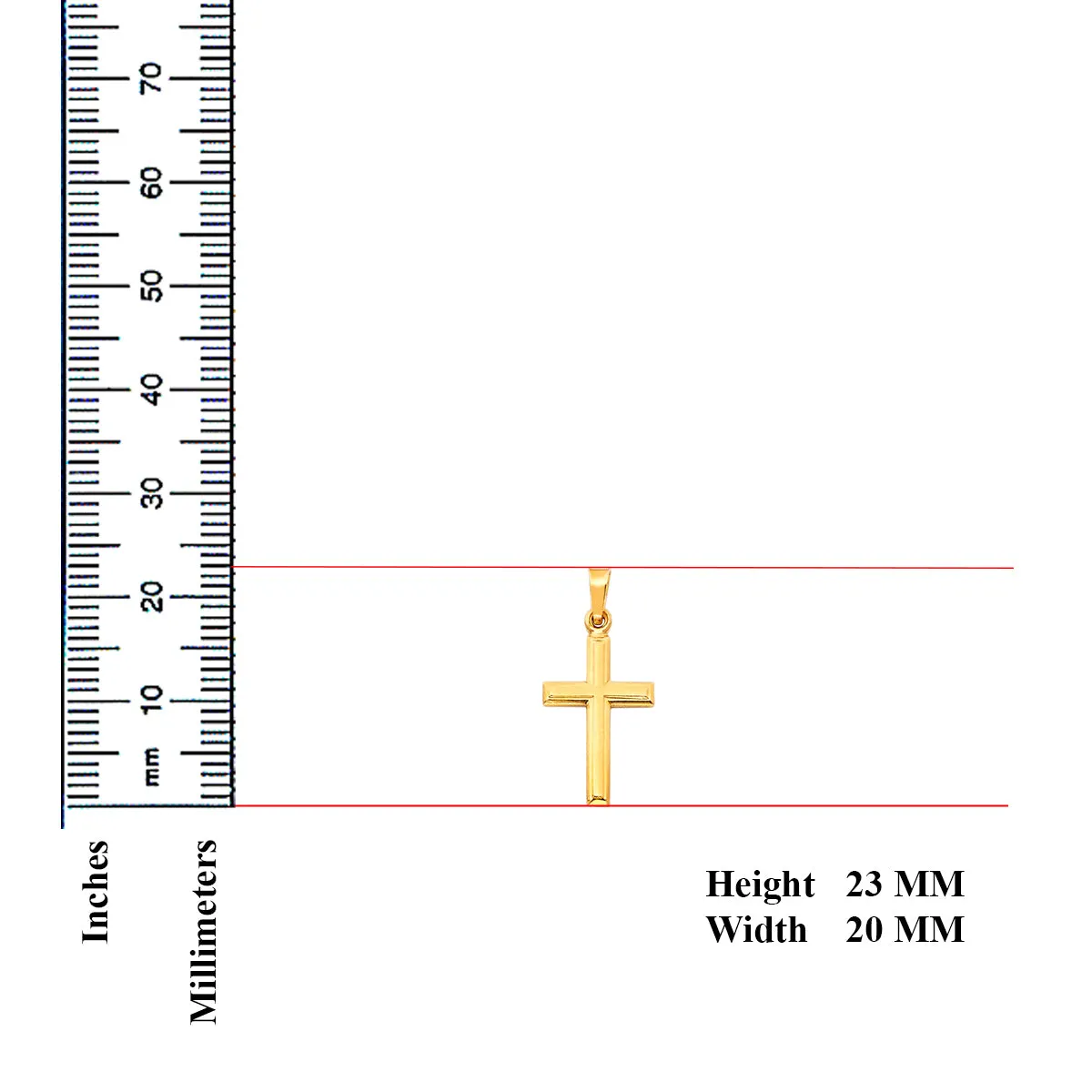 14K Yellow Gold Cross Religious Pendant