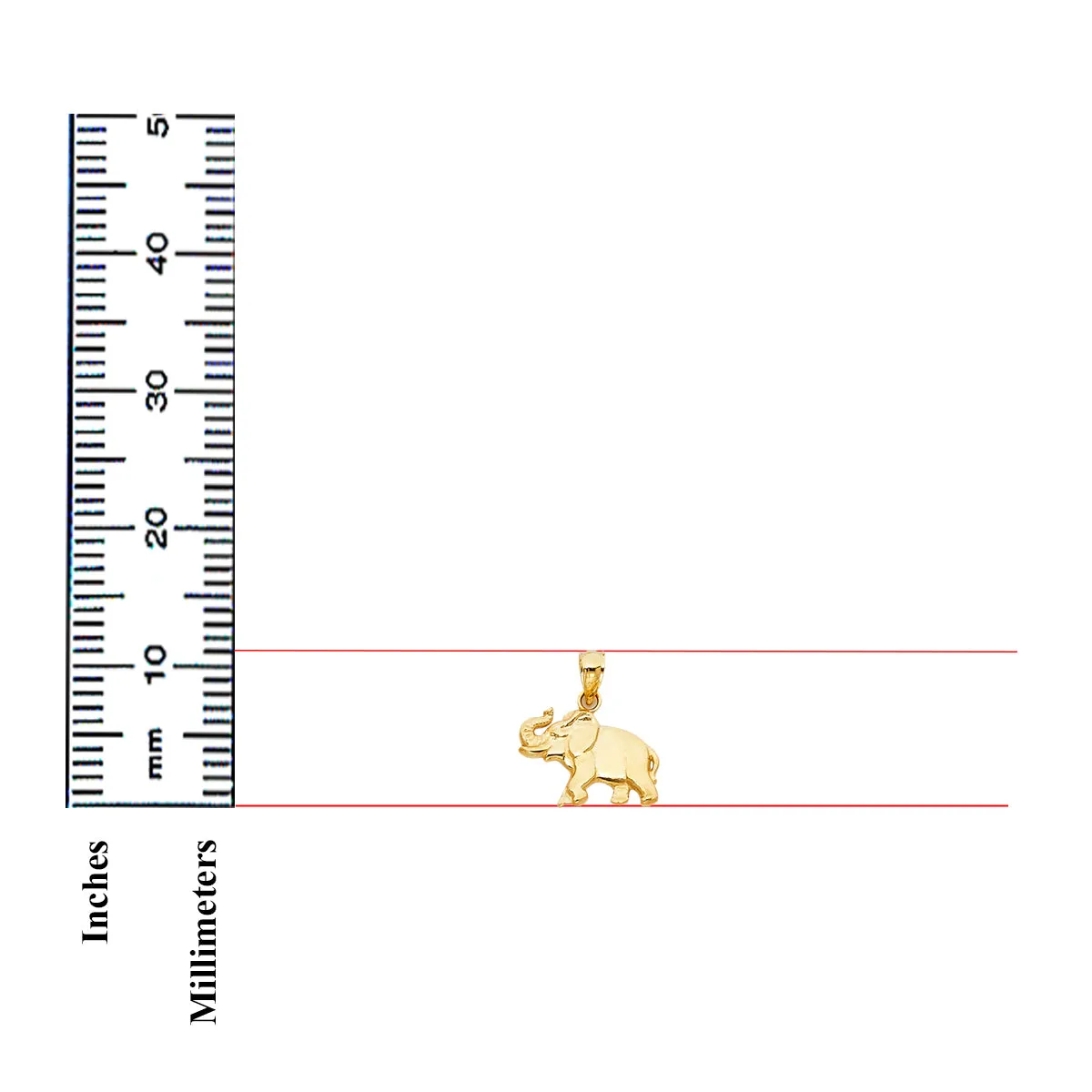 14K Yellow Gold Elephant Pendant