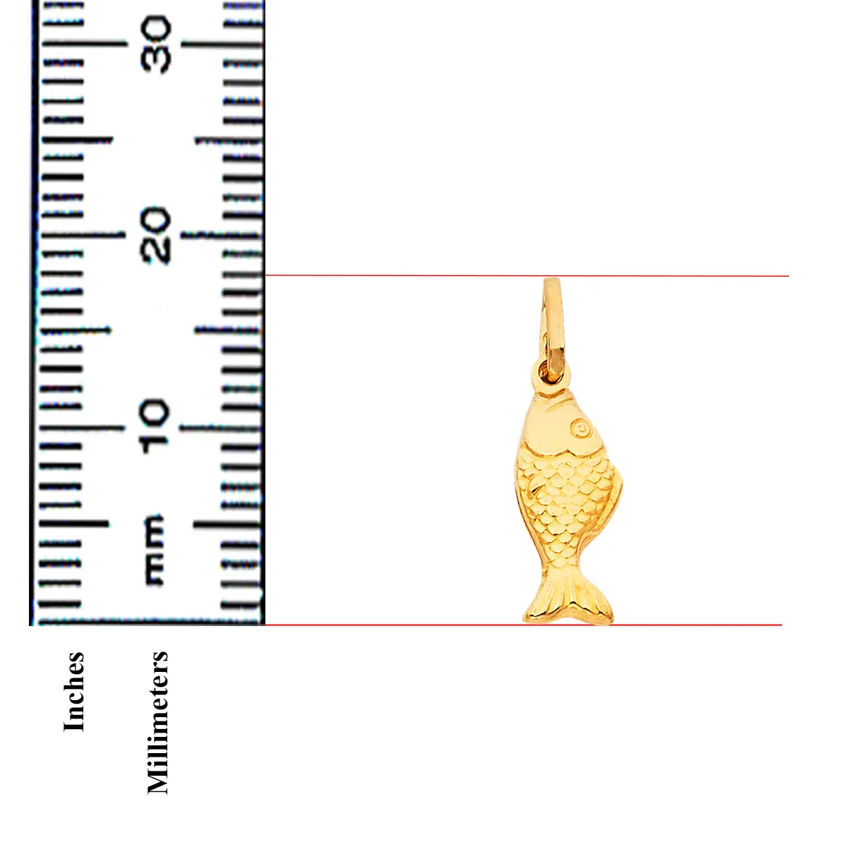 14K Yellow Gold Fish Pendant