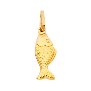 14K Yellow Gold Fish Pendant