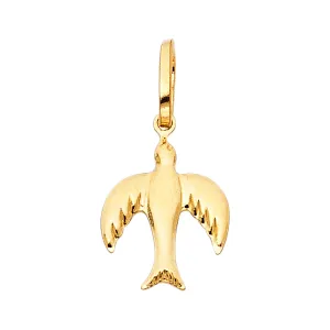 14K Yellow Gold Flying Bird Pendant