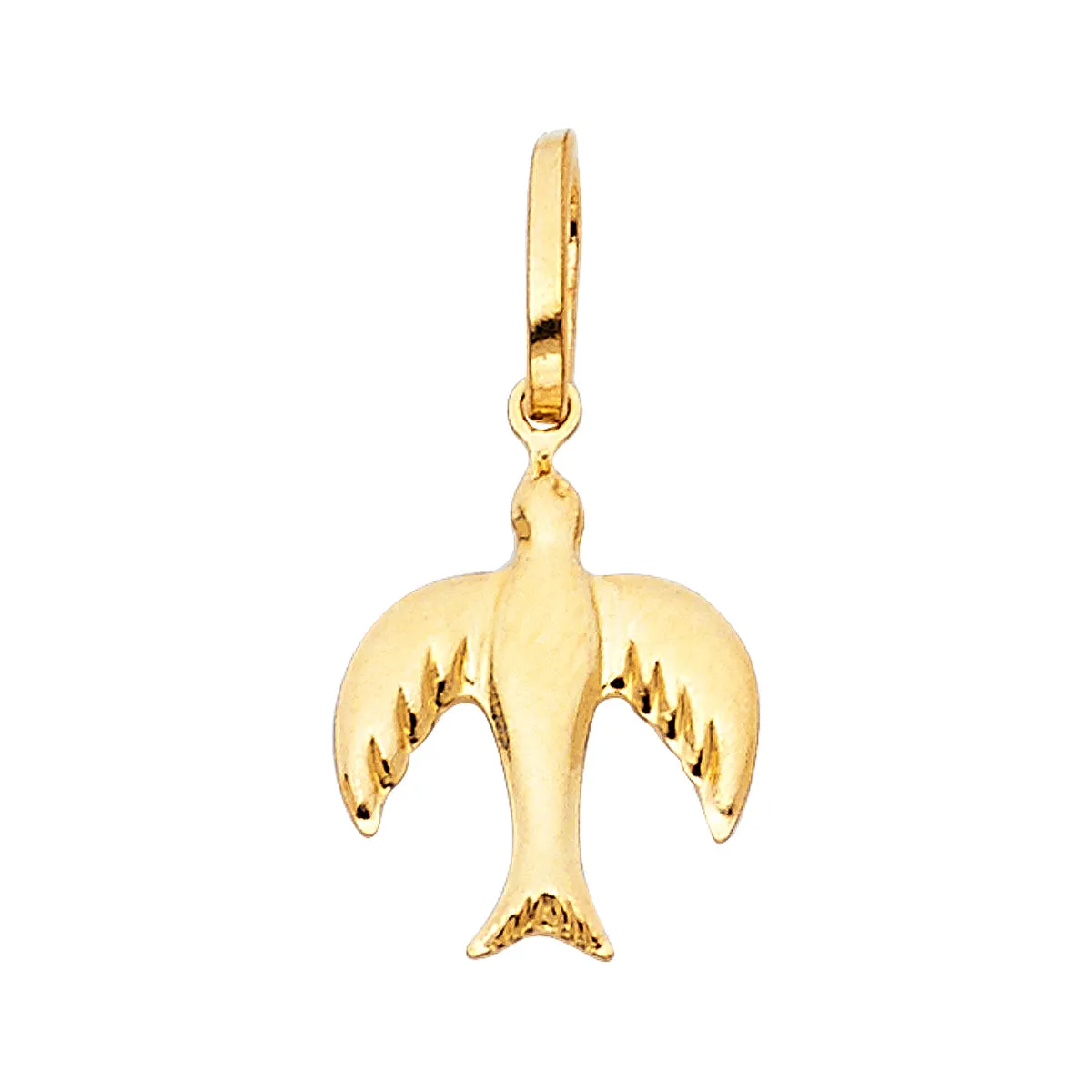 14K Yellow Gold Flying Bird Pendant