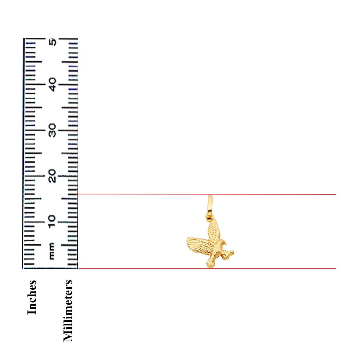 14K Yellow Gold Flying Eagle Pendant