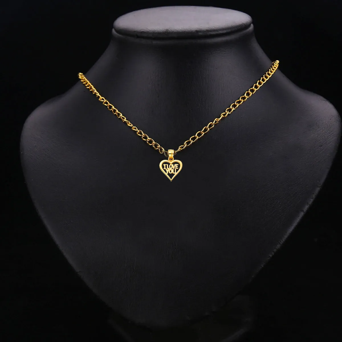 14K Yellow Gold I Love You Heart Pendant