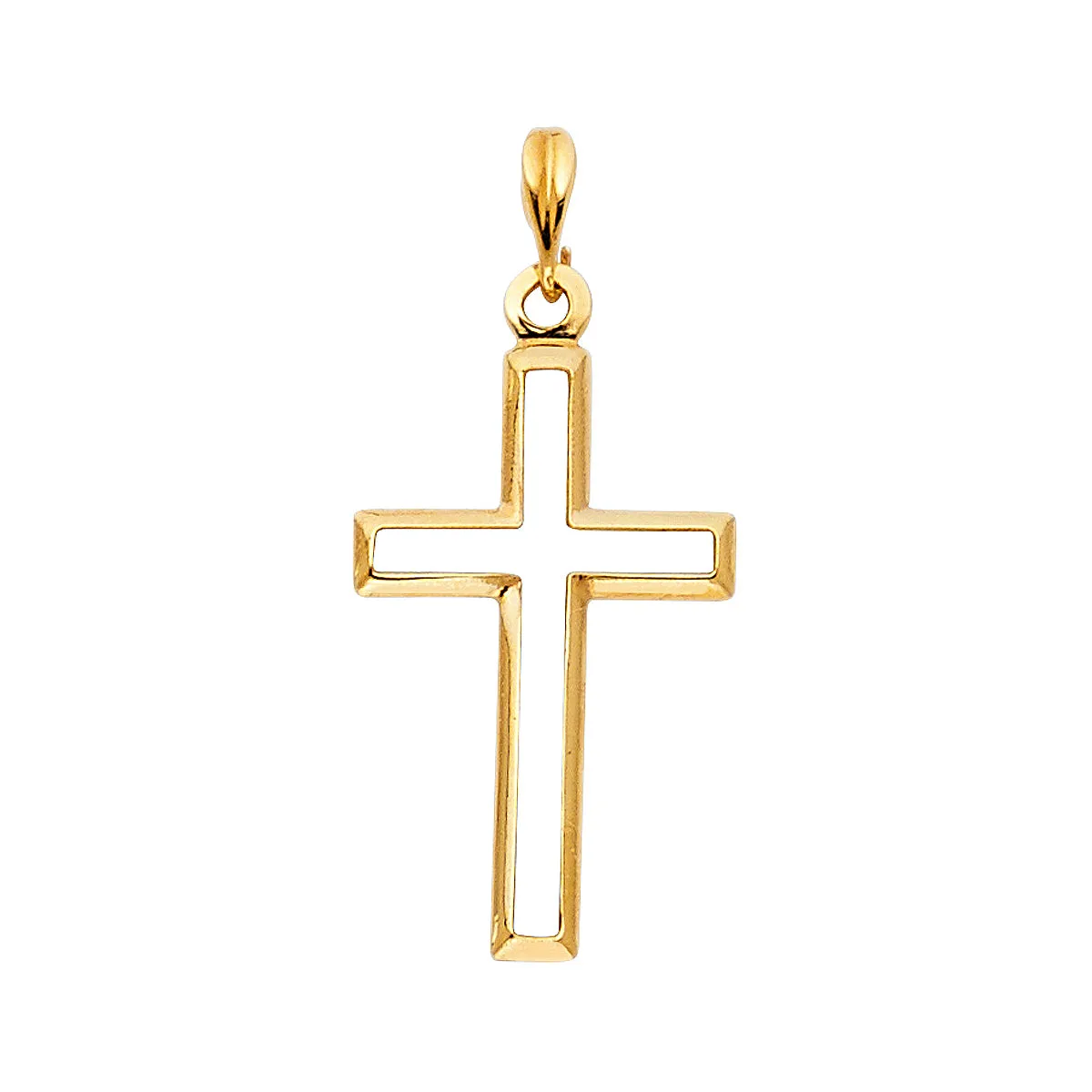 14K Yellow Gold Opening Religious Cross Pendant