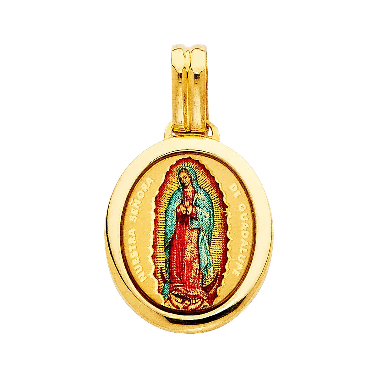 14K Yellow Gold Religious Milagrosa Pendant