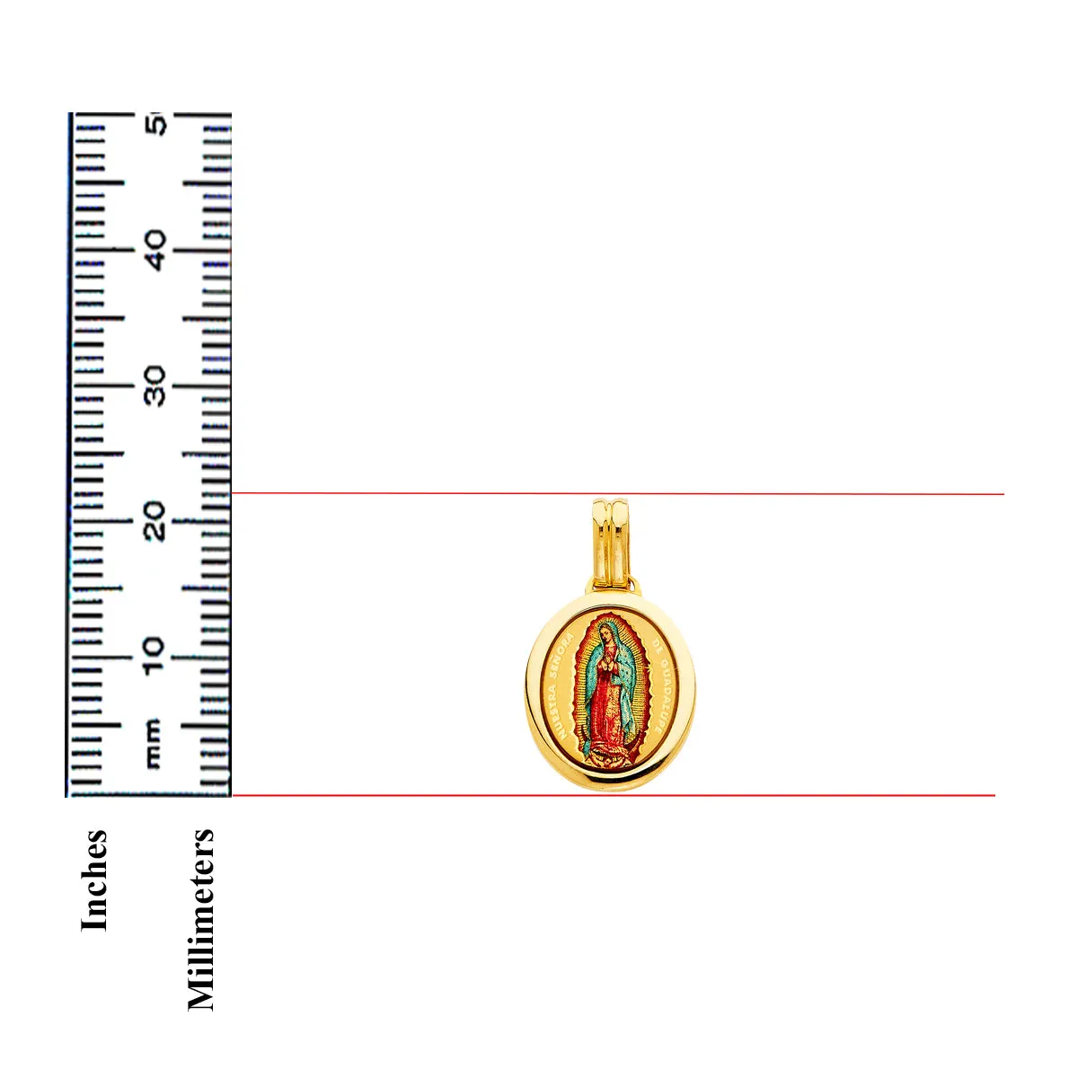 14K Yellow Gold Religious Milagrosa Pendant