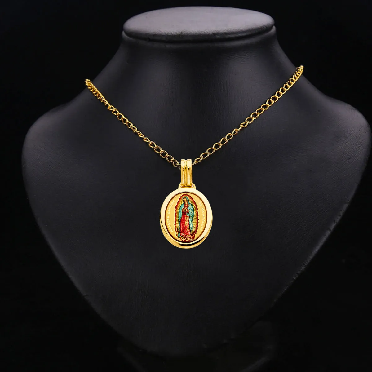 14K Yellow Gold Religious Milagrosa Pendant