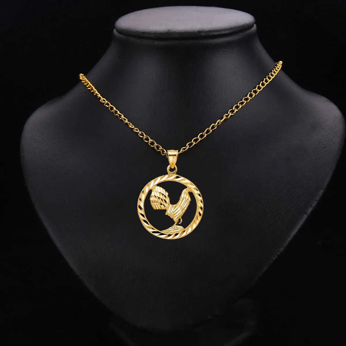 14K Yellow Gold Rooster Pendant