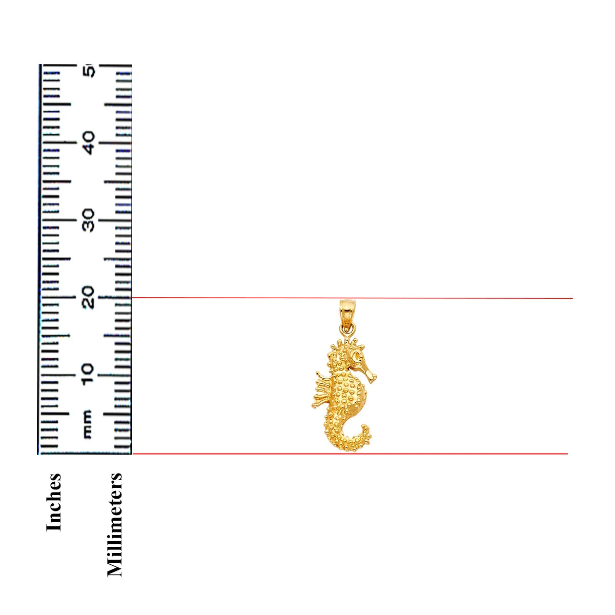 14K Yellow Gold Sea Horse Pendant