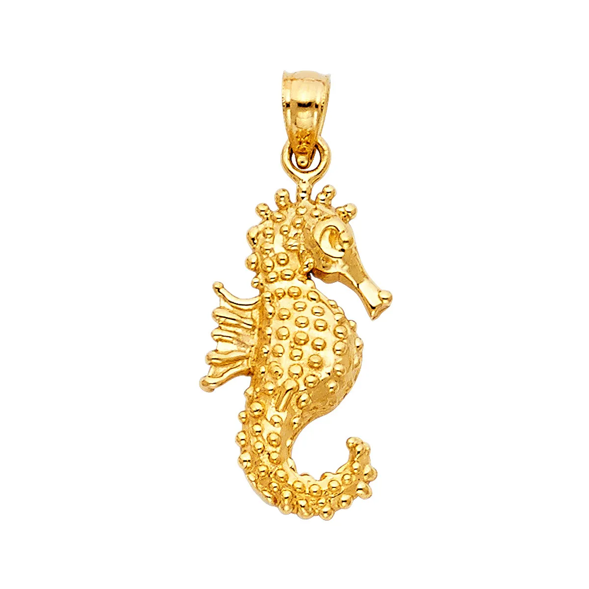 14K Yellow Gold Sea Horse Pendant