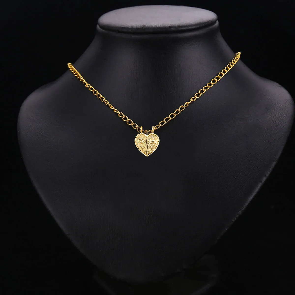 14K Yellow Gold Teamo Heart 2 Piece Pendant