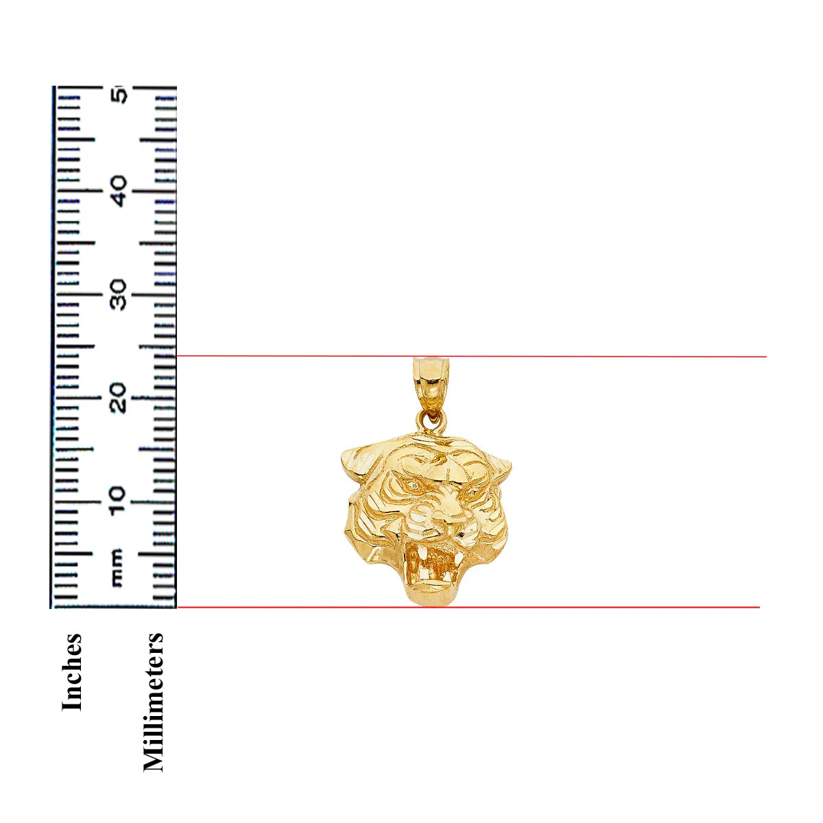 14K Yellow Gold Tiger Pendant