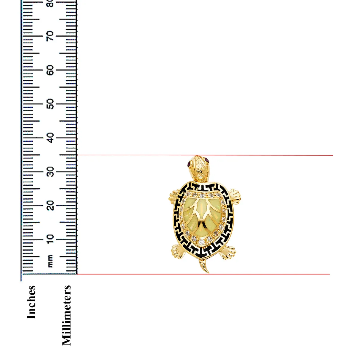 14K Yellow Gold Turtle Pendant