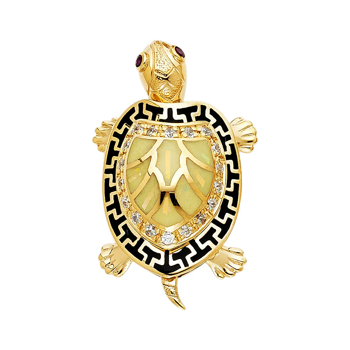 14K Yellow Gold Turtle Pendant