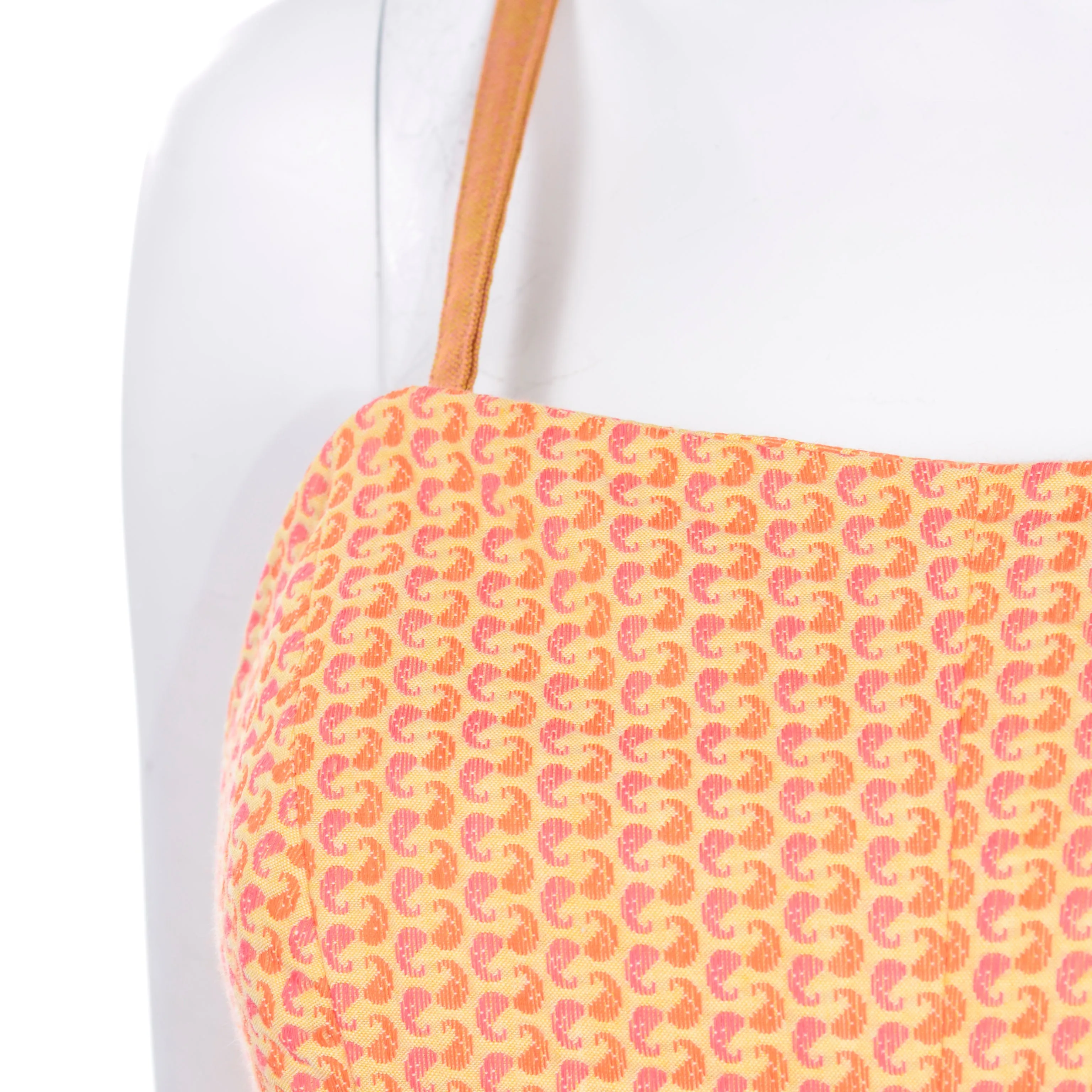 1960s Orange & Pink Paisley Vintage Summer Romper