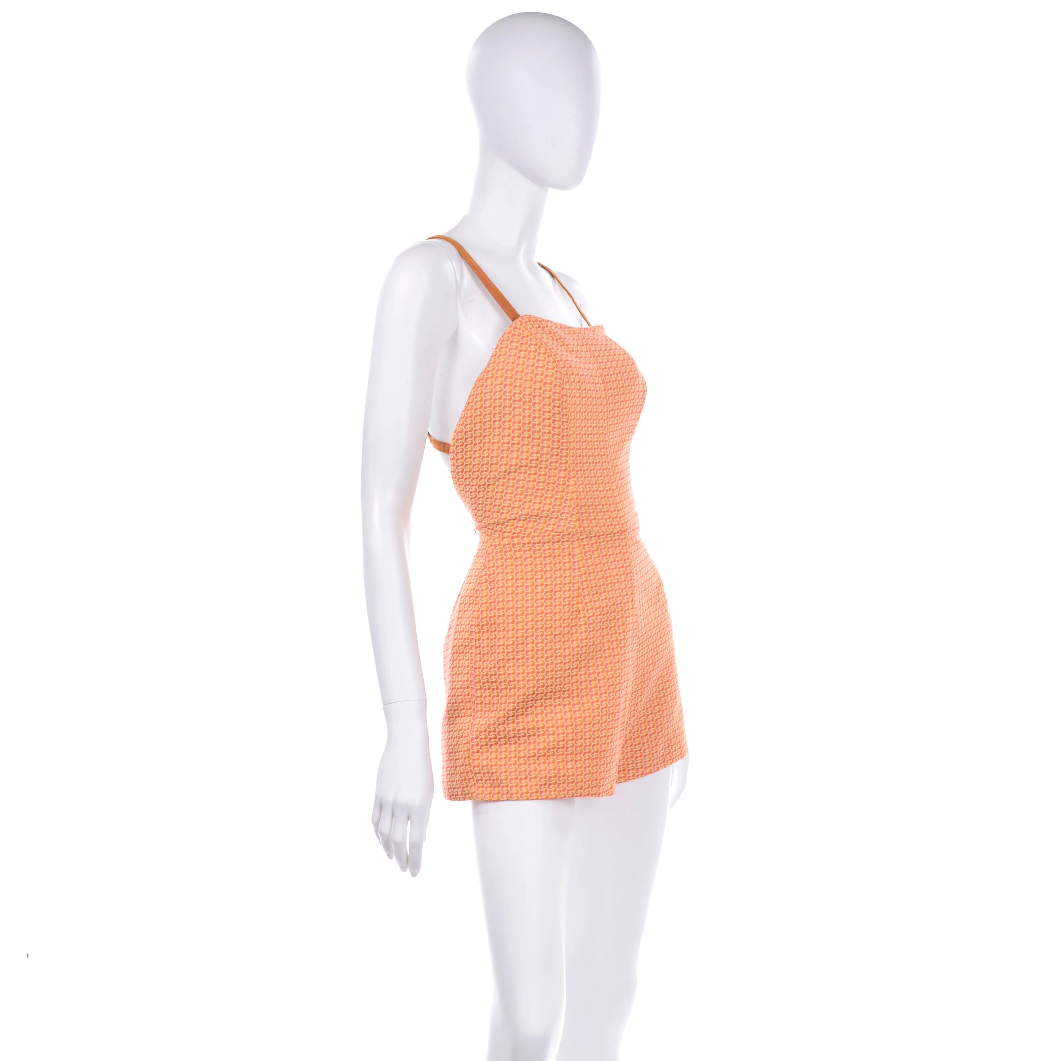 1960s Orange & Pink Paisley Vintage Summer Romper