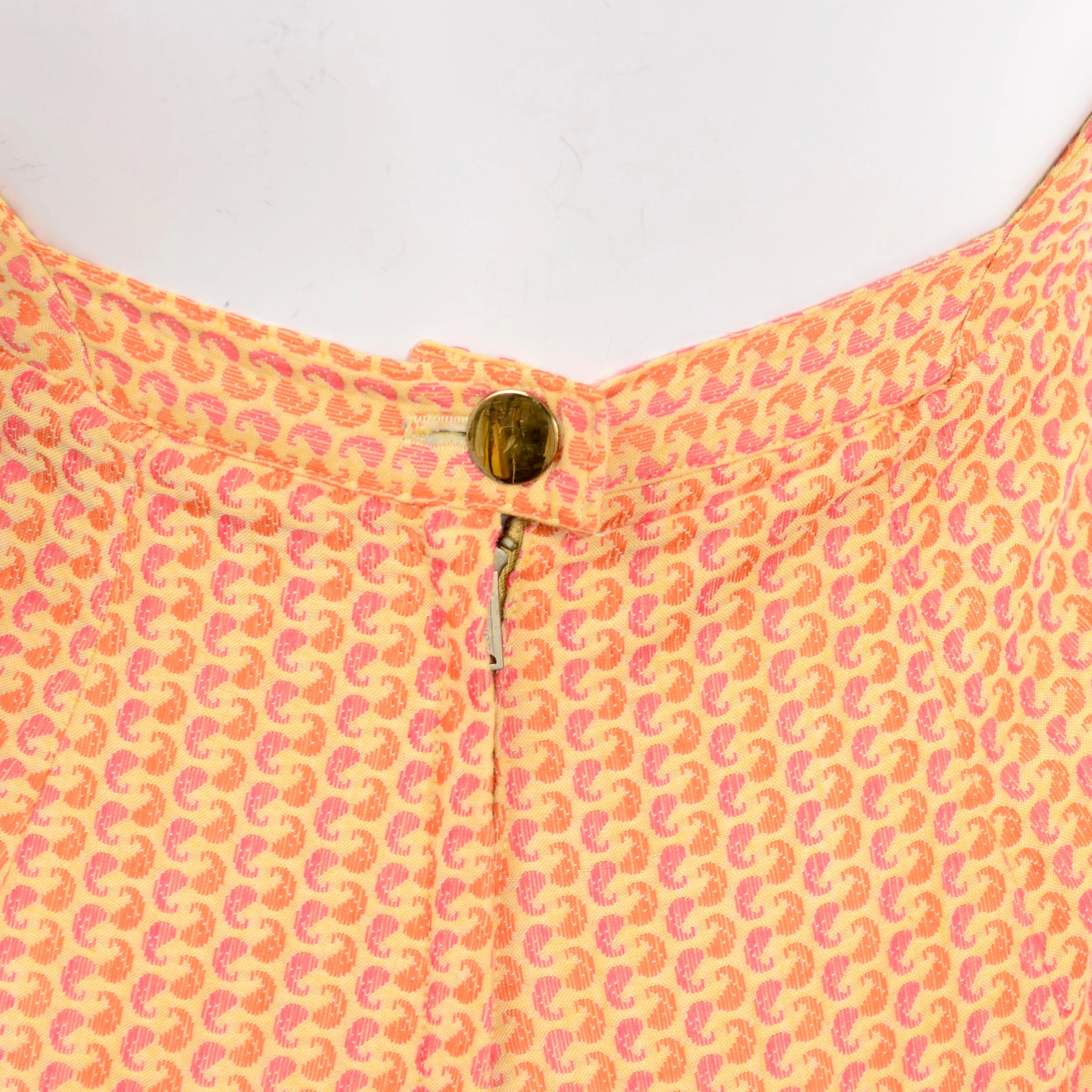 1960s Orange & Pink Paisley Vintage Summer Romper