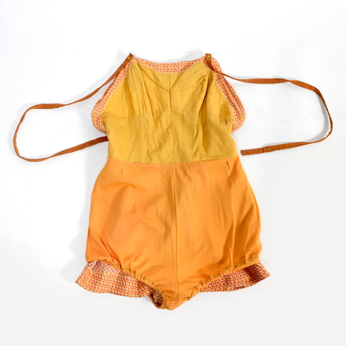 1960s Orange & Pink Paisley Vintage Summer Romper