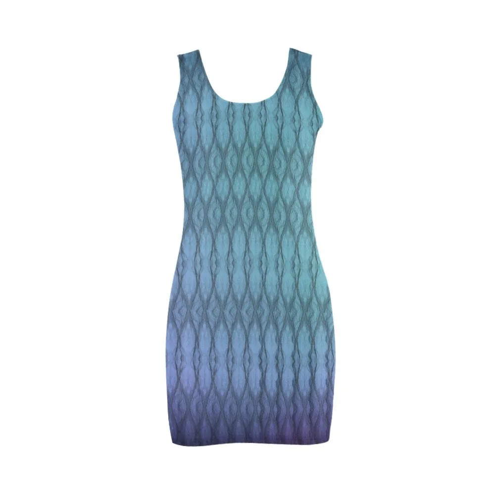 2Tone Turquoise Jersey Vest Dress,Casual Athletic Sleeveless Body Contour Fit,Gift For Her/Girlfriend/Aunt/Mom,Birthday,Valentine/Graduation