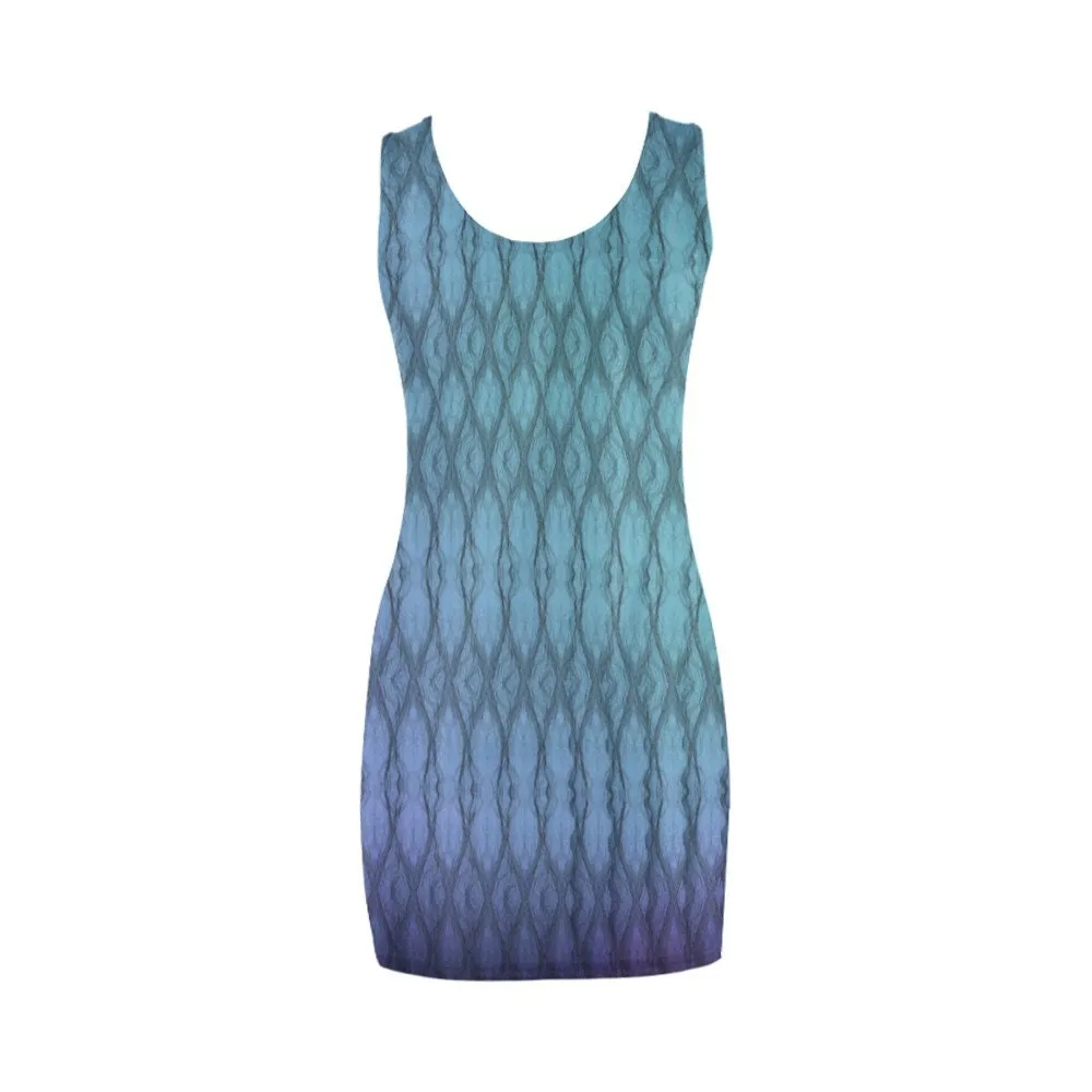2Tone Turquoise Jersey Vest Dress,Casual Athletic Sleeveless Body Contour Fit,Gift For Her/Girlfriend/Aunt/Mom,Birthday,Valentine/Graduation