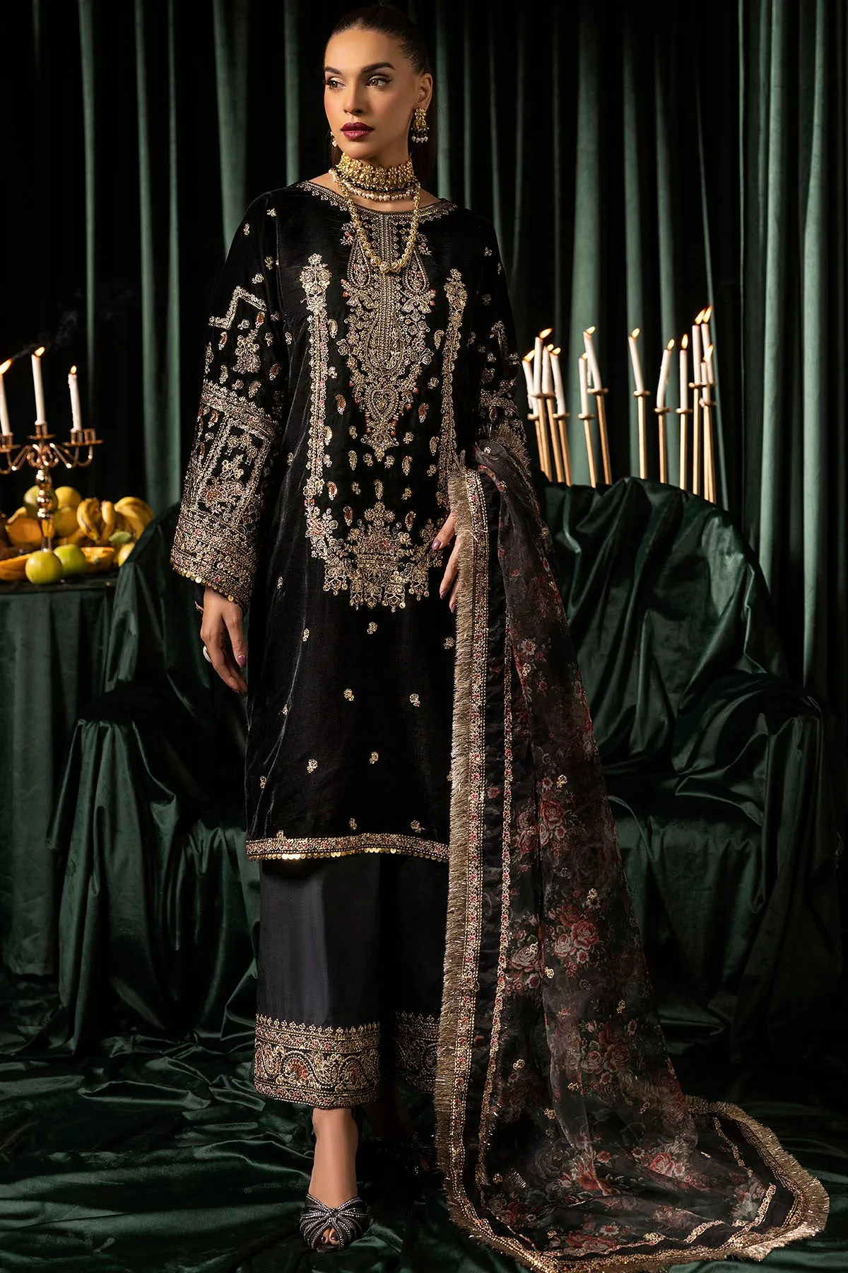 5097-TANISHA EMBROIDERED VELVET UNSTITCHED