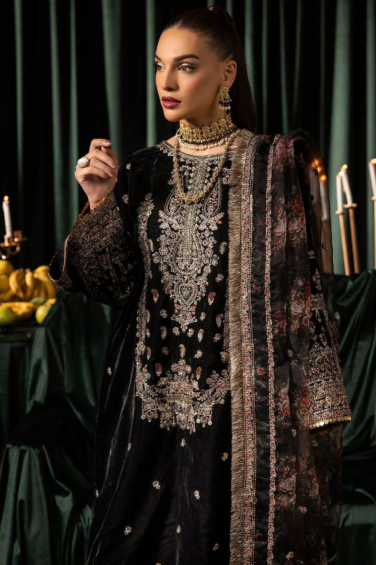 5097-TANISHA EMBROIDERED VELVET UNSTITCHED