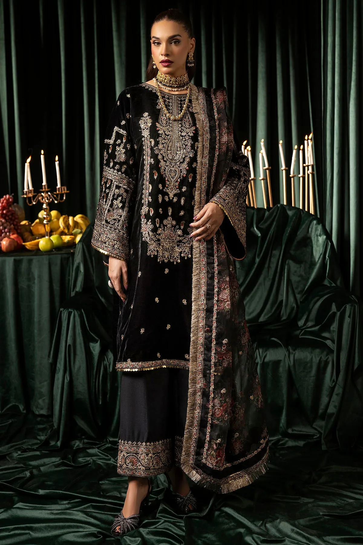 5097-TANISHA EMBROIDERED VELVET UNSTITCHED