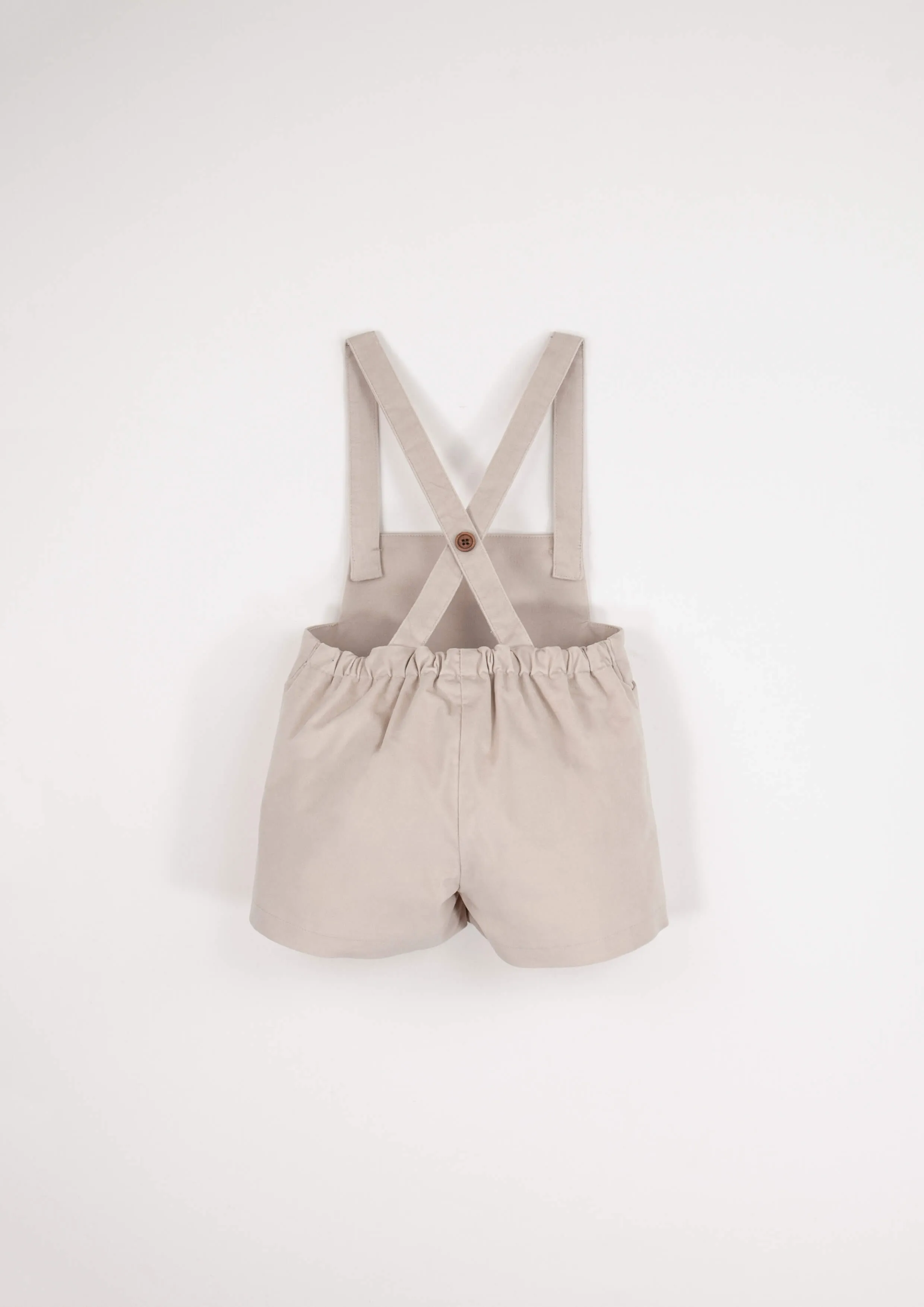 7.1-BEIGE VELVET ROMPER SUIT W/POCKETS