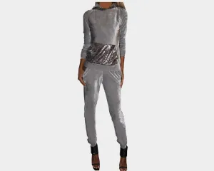 83 Moonlight Kiss Pale Gray Jog Suit - The St. Tropez