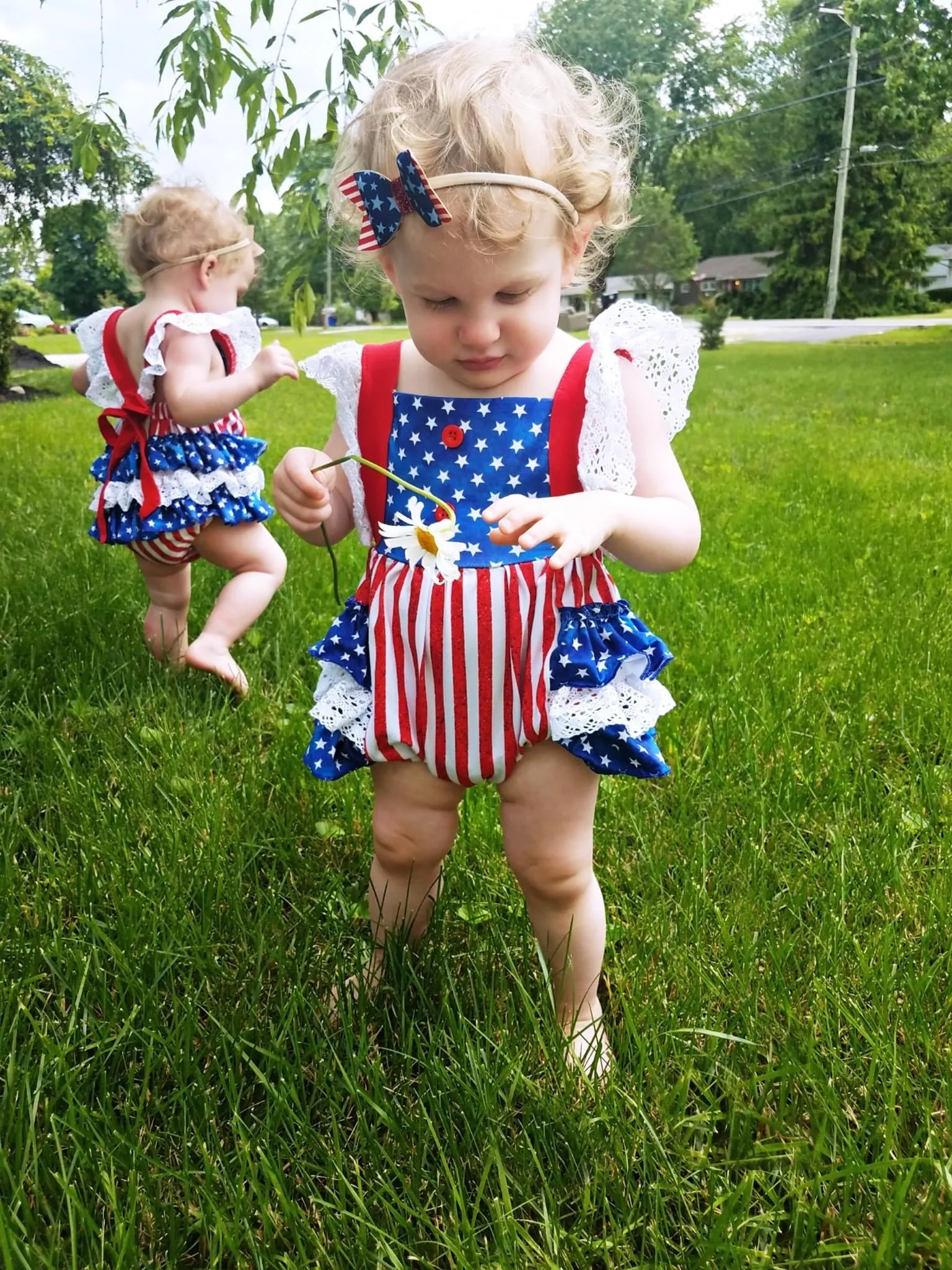 All American Ruffle Romper
