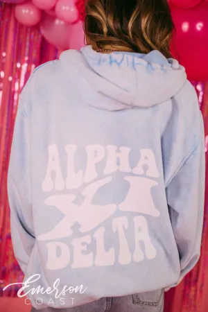 Alpha Xi Delta PR Mineral Wash Hoodie