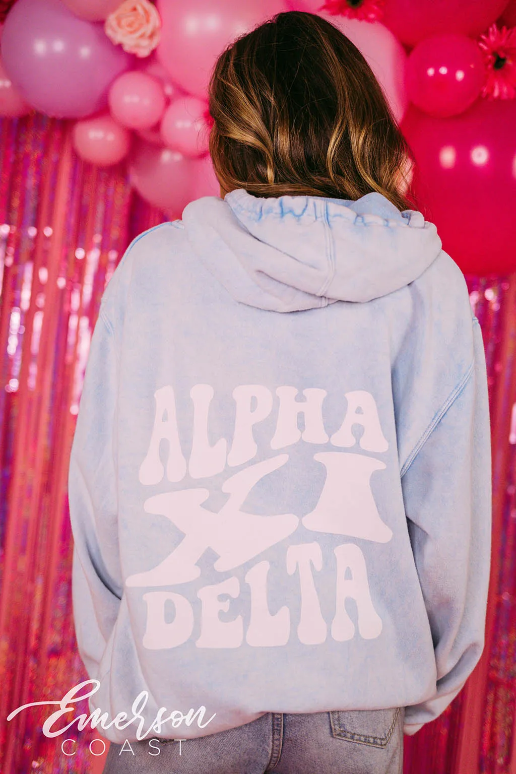 Alpha Xi Delta PR Mineral Wash Hoodie