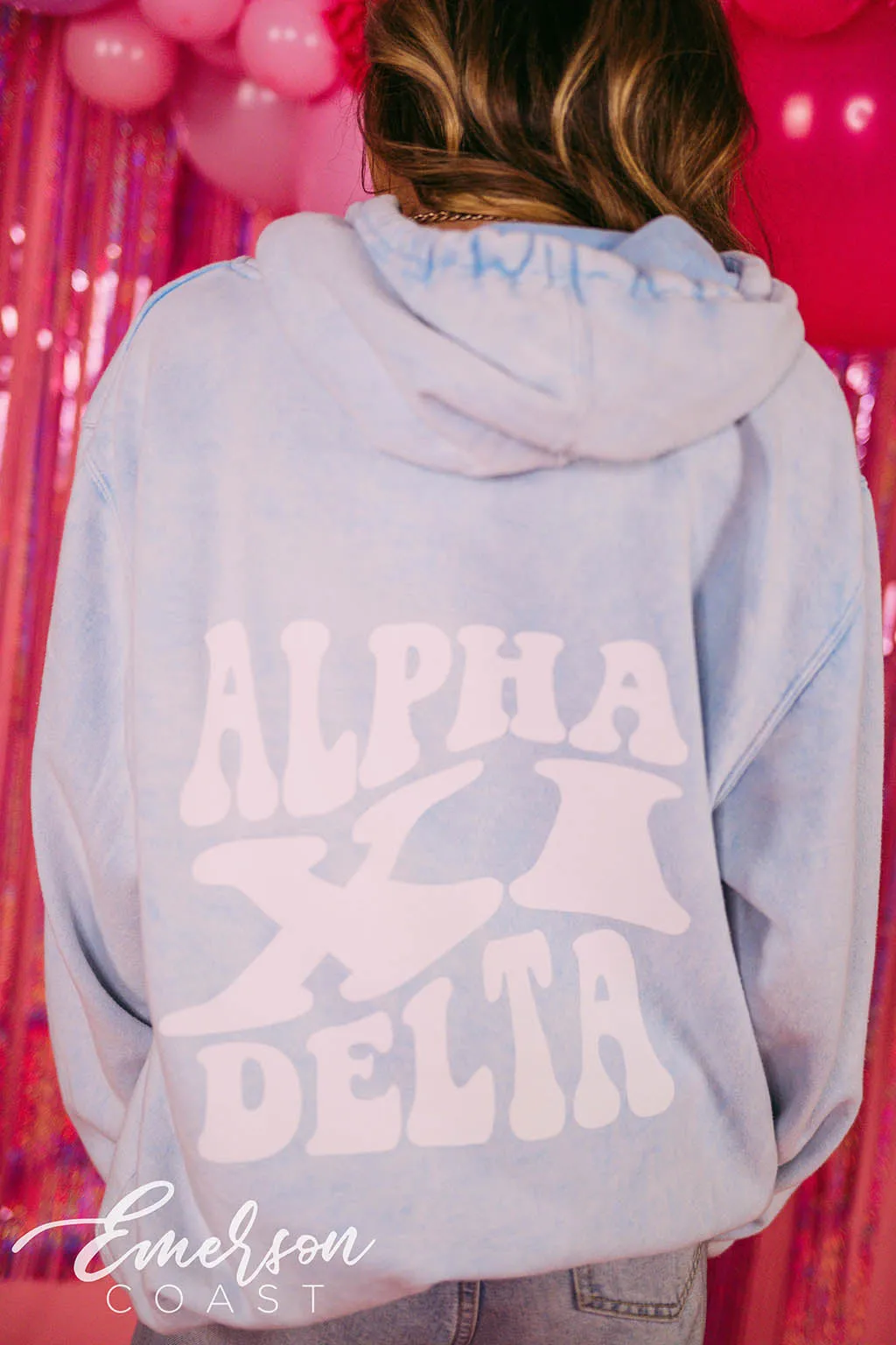 Alpha Xi Delta PR Mineral Wash Hoodie