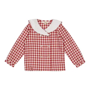 Ambroise Shirt in Large Red Gingham Twill