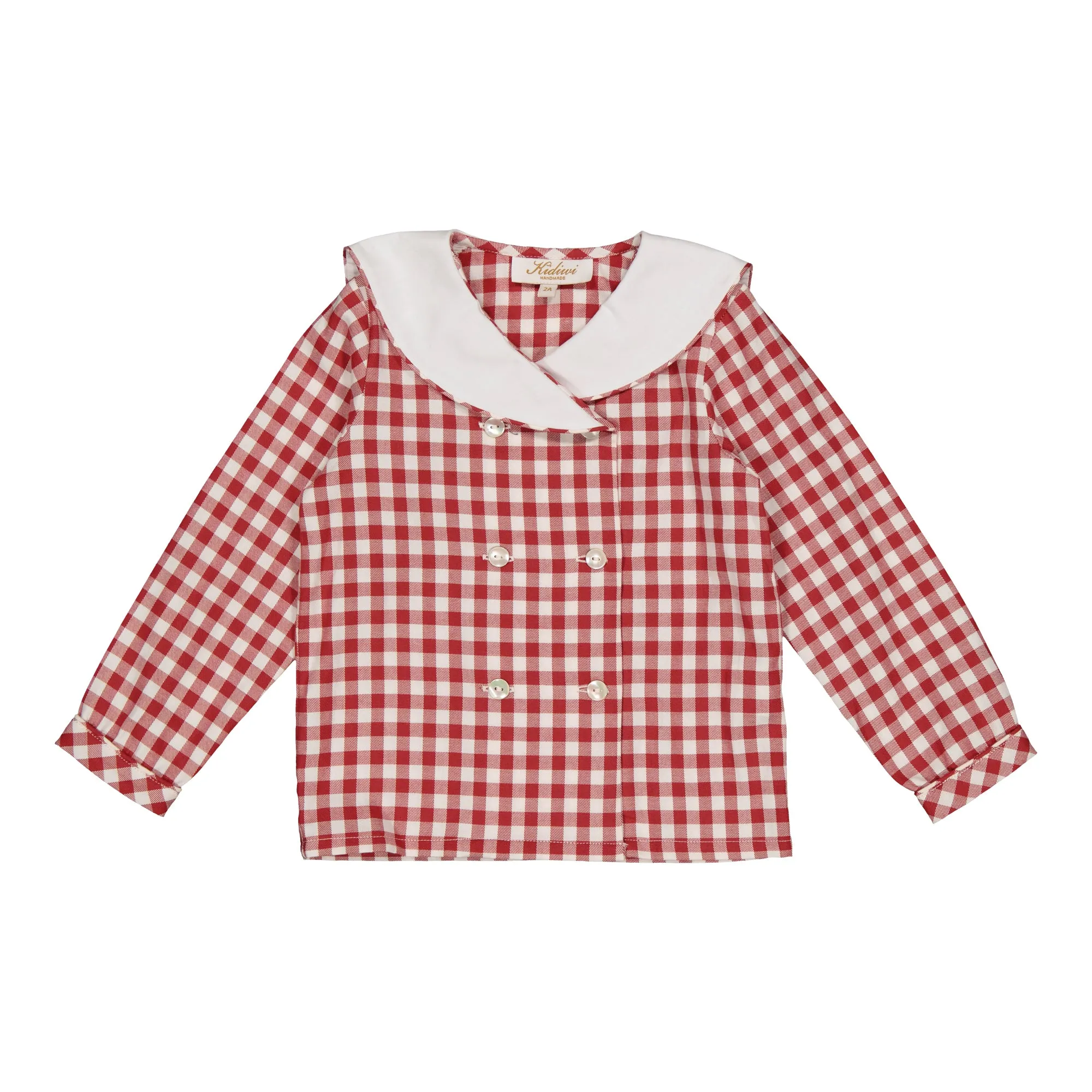 Ambroise Shirt in Large Red Gingham Twill