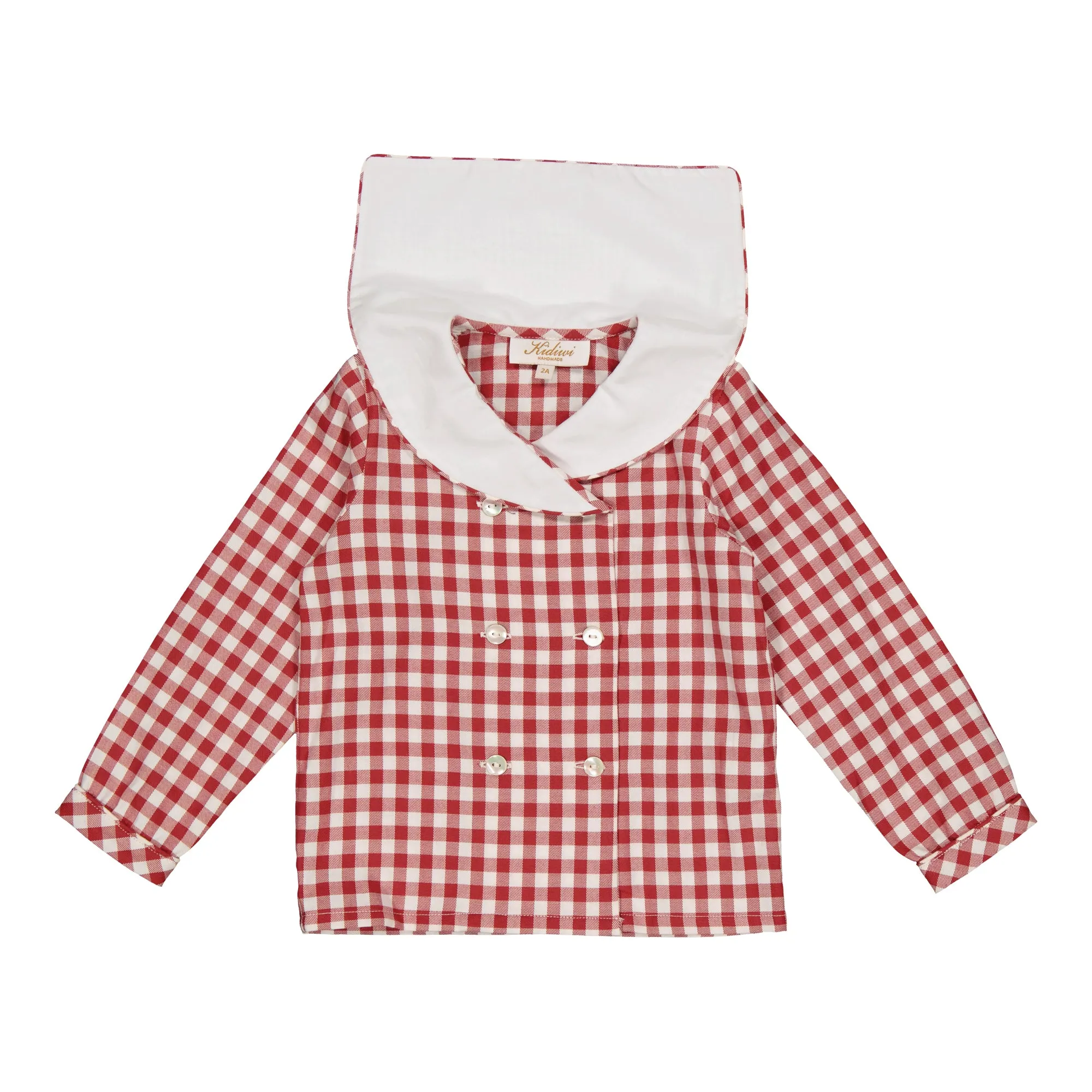 Ambroise Shirt in Large Red Gingham Twill