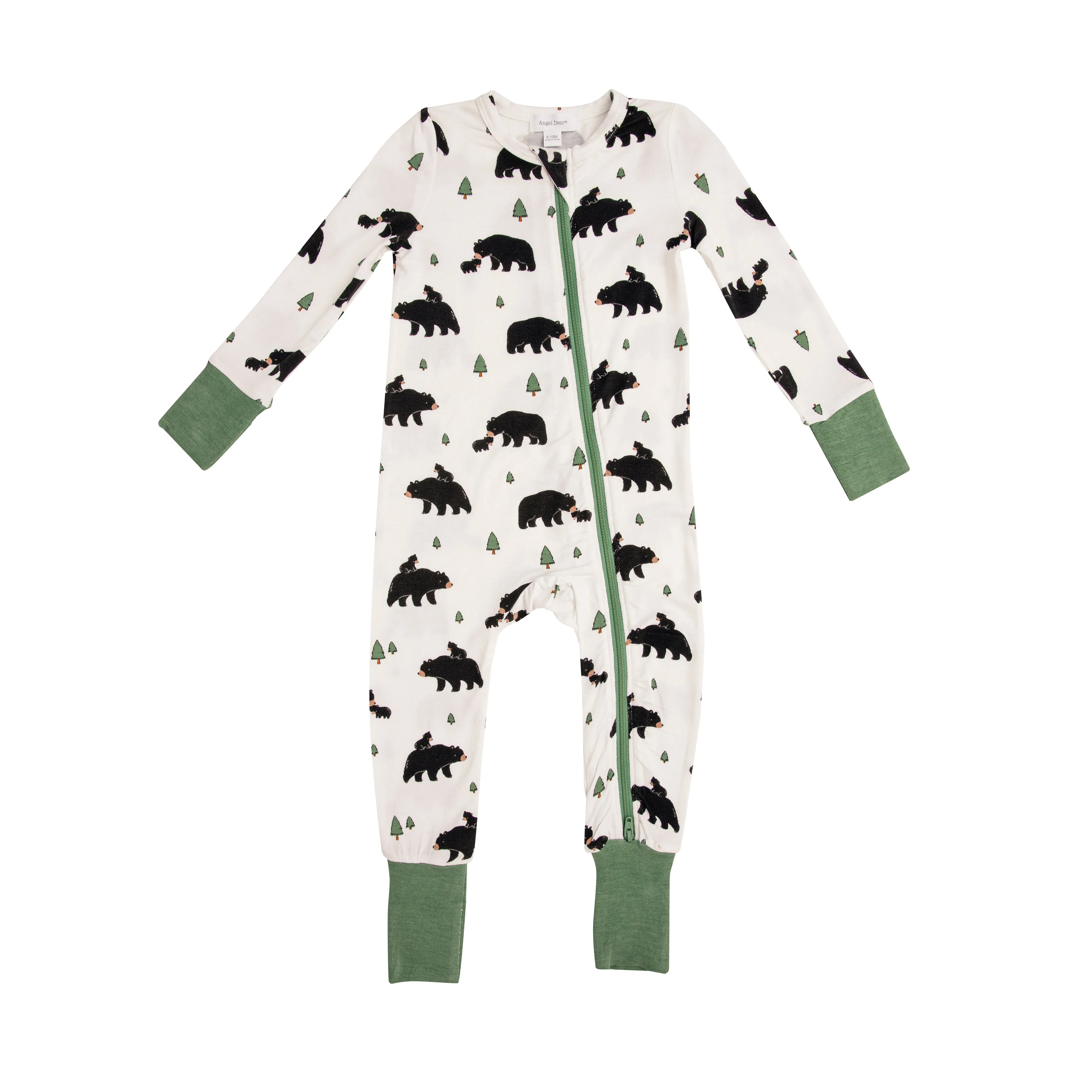 Angel Dear Bears White 2 Way Zipper Romper