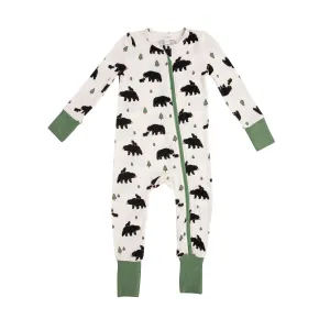 Angel Dear Bears White 2 Way Zipper Romper