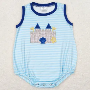 Baby Boys Rompers Summer Blue Stripes Castle Beach Rompers SR1318