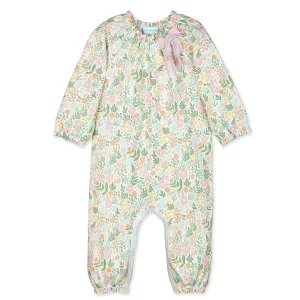 Baby Girl Beatrice Pima Cotton Long Sleeve Bow Romper