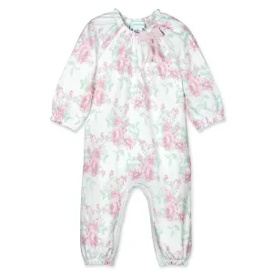 Baby Girl Emma Bow Long Sleeve Pima Cotton Romper