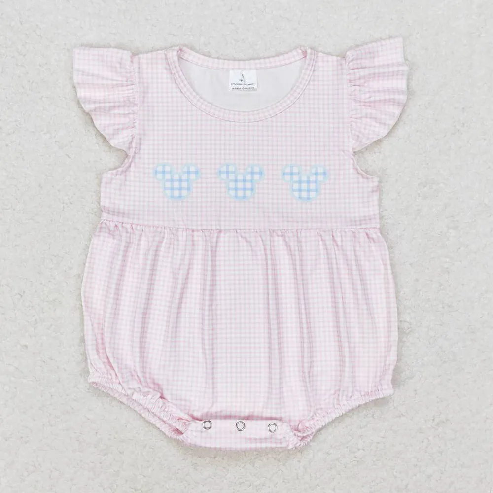 Baby Girls Rompers Cartoon Pink Flutter Sleeve Summer Rompers SR1533