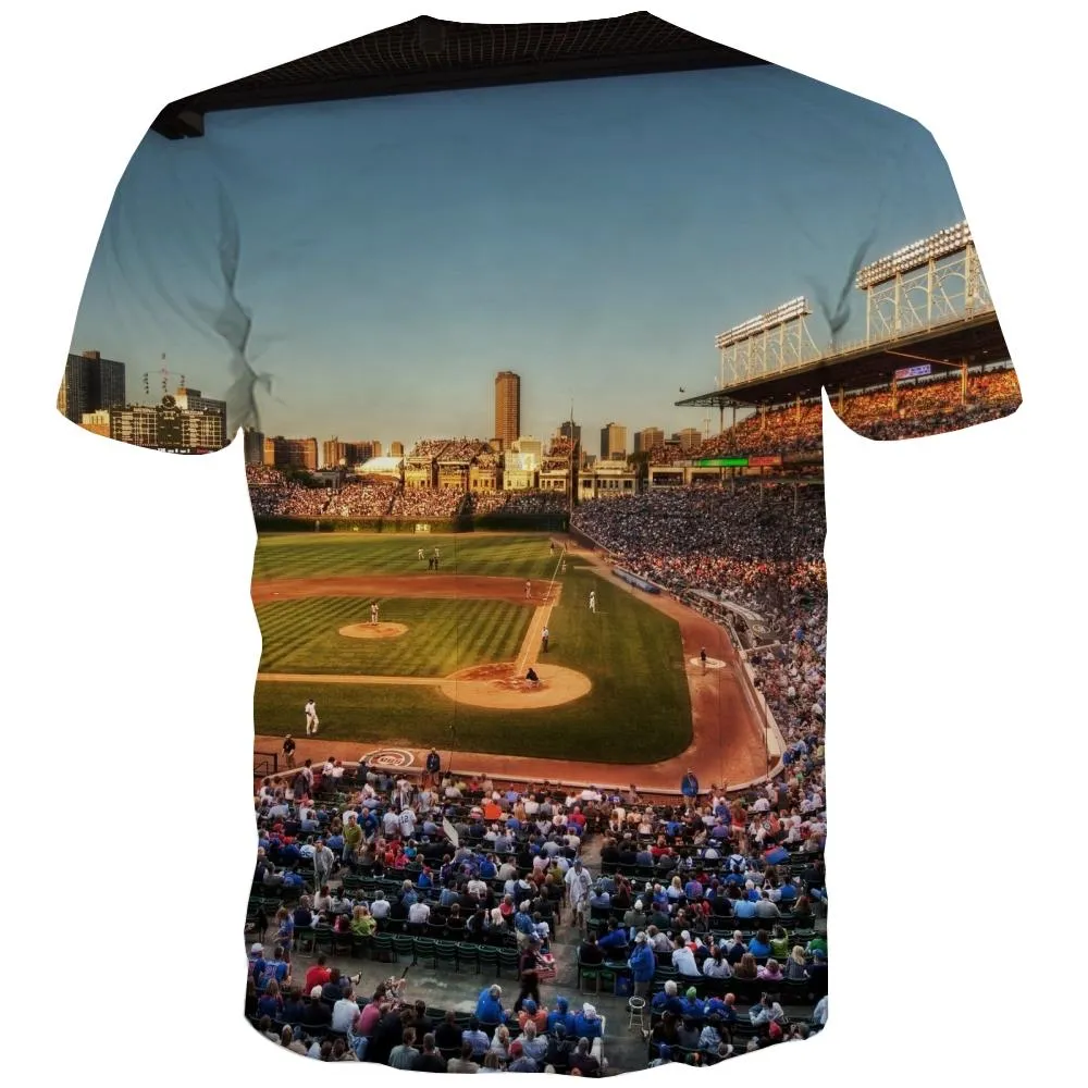 Baseball T-shirt Men Stadium T-shirts 3d Game Tshirt Anime White T-shirts Graphic